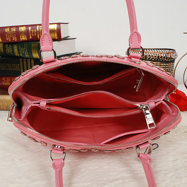 2014 Prada Saffiano Leather Spring Hinge Two-Handle Bag BL0837 pink
